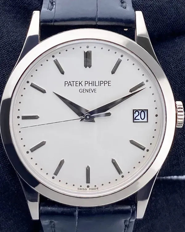 2016 Patek Philippe Calatrava 38MM Silver Dial Leather Strap (5296G-010)