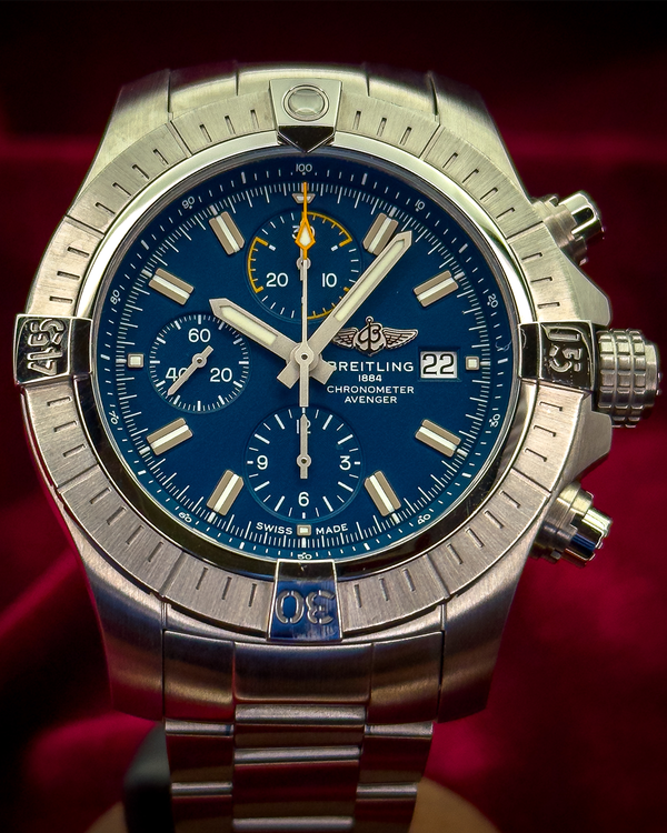 2020 Breitling Avenger Chronograph 45MM Blue Dial Steel Bracelet (A13317101C1A1)