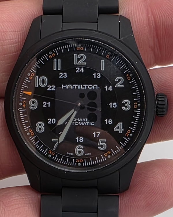 2025 Hamilton Khaki Field Titanium 38MM Black Dial Titanium Bracelet (H70215130)