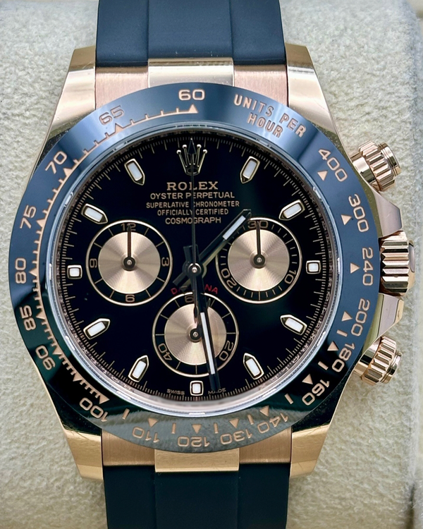 2021 Rolex Cosmograph Daytona 40MM Black Dial Rubber Strap (116515LN)