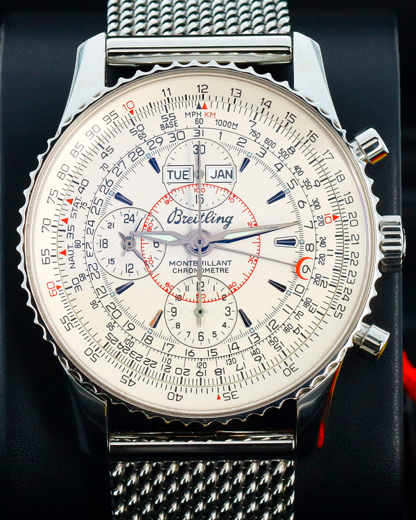 Breitling Montbrillant Datora Chronograph 43MM White Dial Steel Bracelet (A21330)