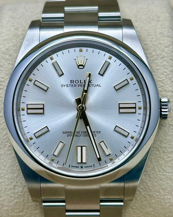 2021 Rolex Oyster Perpetual 41MM Silver Dial Oyster Bracelet (124300)