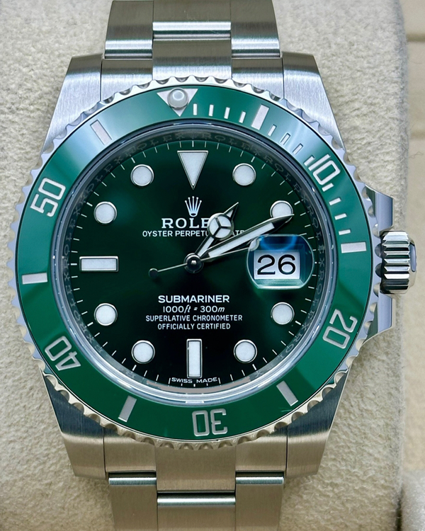 2019 Rolex Submariner Date "Hulk" 40MM Green Dial Oyster Bracelet (116610LV)