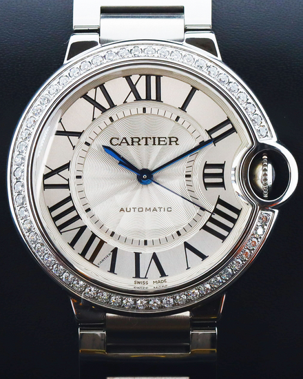 Cartier Ballon Bleu 36MM Silver Dial Steel Bracelet (W4BB0024)