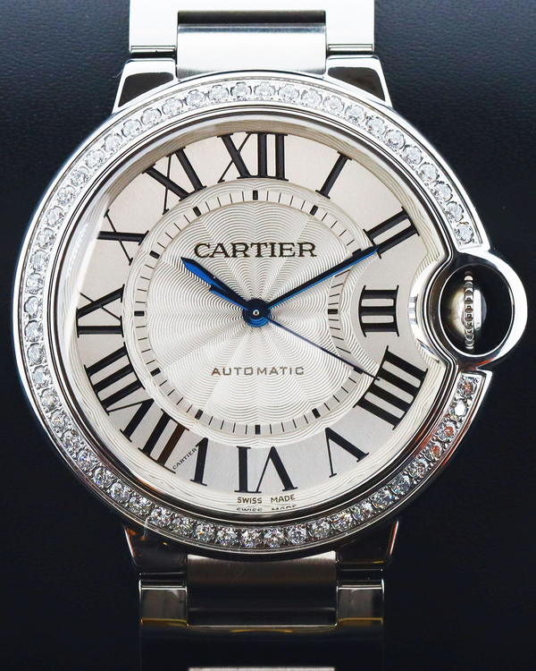 Cartier Ballon Bleu 36MM Silver Dial Steel Bracelet (W4BB0024)