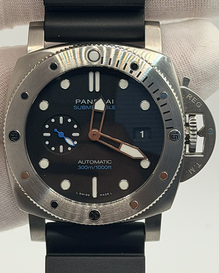 No Reserve - 2023 Panerai Submersible Quarantaquattro 44MM Black Dial Rubber Strap (PAM01229)