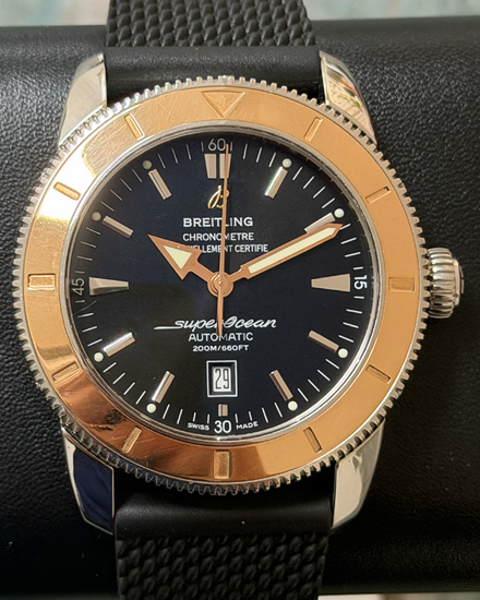 Breitling Superocean Heritage 46MM Black Dial Rubber Strap (U17320)