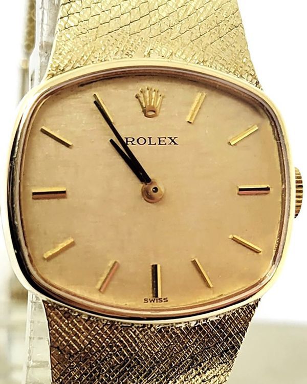 Rolex Vintage 22MM Champagne Dial Yellow Gold Bracelet (J286)
