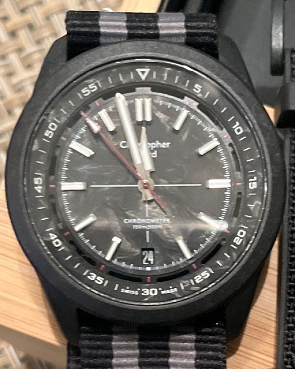 Christopher Ward C63 "Colchester" 41MM Carbon Dial Aftermarket Textile Strap (C63-41ADA3-C00C0-TM)