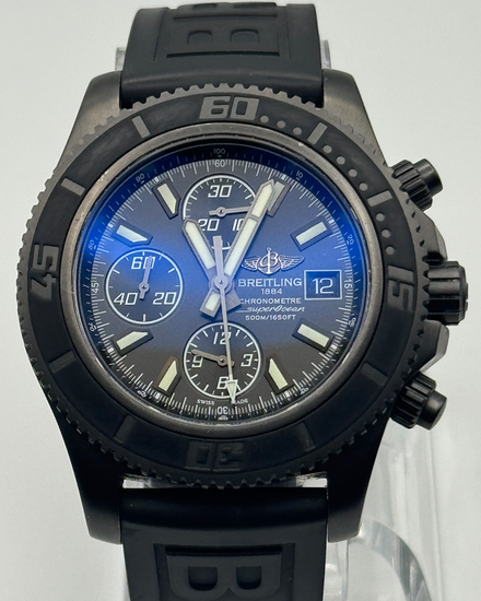 Breitling Superocean II Chronograph "Black II" L.E. 44MM Black Dial Rubber Strap (M13341)