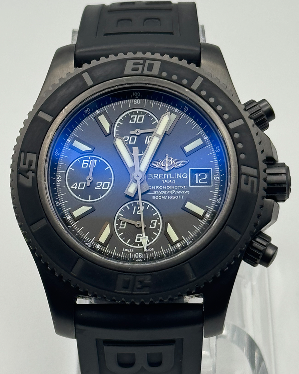 Breitling Superocean II Chronograph "Black II" L.E. 44MM Black Dial Rubber Strap (M13341)