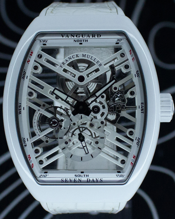 Franck Muller Vanguard Seven Days 45MM Skeleton Dial Leather Strap (V45 S6 SQT TT BC BC SPE)