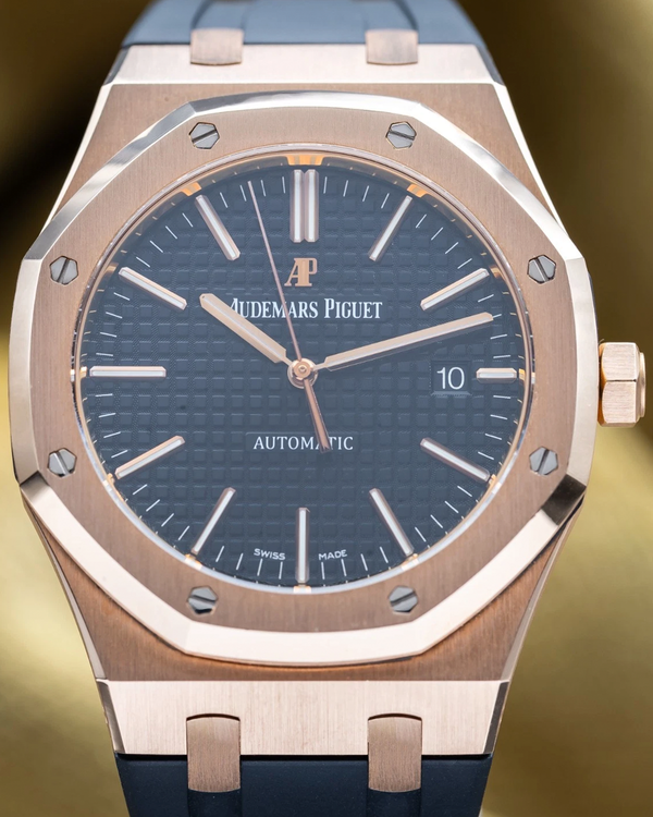 2017 Audemars Piguet Royal Oak 41MM Black Dial Leather Strap (15400OR.OO.D002CR.01)