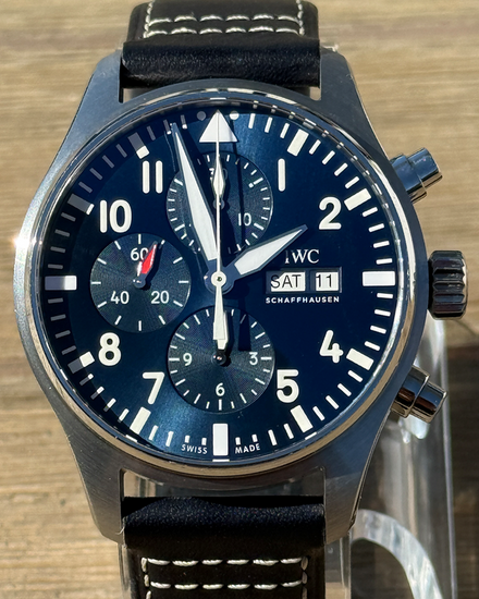 2022 IWC Schaffhausen Pilot Chronograph "Le Petit Prince" 43MM Blue Dial Leather Strap (IW377714)