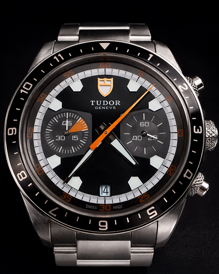 2008 Tudor Heritage Chrono "Monte Carlo" 42MM Black Dial Steel Bracelet (70330N)