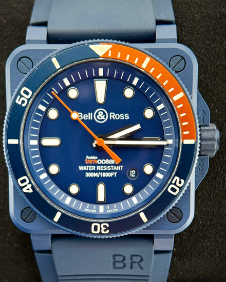 No Reserve - 2025 Bell & Ross BR 03-92 Diver "Tara Ocean" L.E. 42MM Blue Dial Rubber Strap (BR0392-D-TR-CE/SRB)