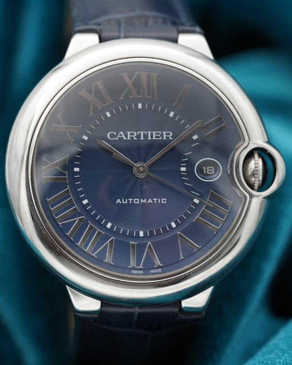 2020 Cartier Ballon Bleu 42MM Blue Dial Leather Strap (WSBB0025)