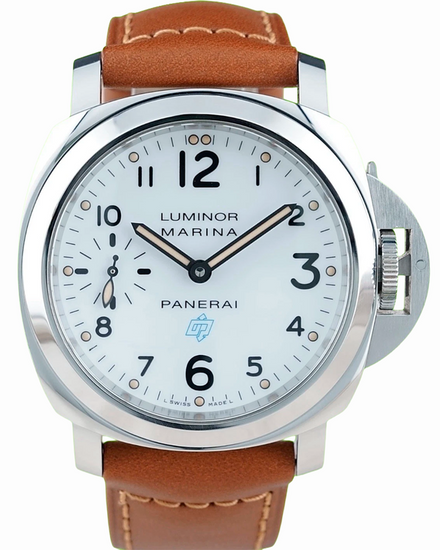 2019 Panerai Luminor Marina Logo Acciaio 44MM White Dial Leather Strap (PAM00660)