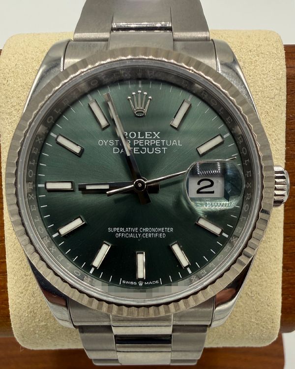 Rolex Datejust 36MM Mint Green Dial Oyster Bracelet (126234)