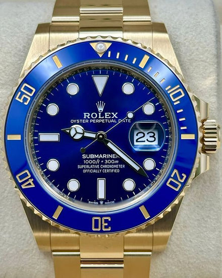 2023 Rolex Submariner Date "Bluesy" 41MM Blue Dial Yellow Gold Oyster Bracelet (126618LB)