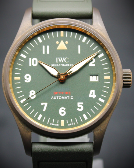 2021 IWC Schaffhausen Pilot Spitfire 39MM Green Dial Rubber Strap (IW326802)