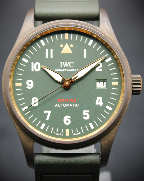 2021 IWC Schaffhausen Pilot Spitfire 39MM Green Dial Rubber Strap (IW326802)