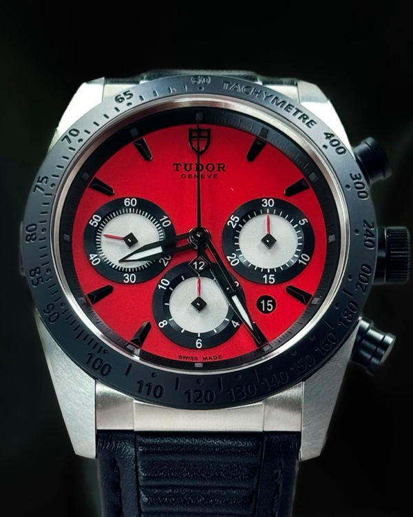 No Reserve - Tudor Fastrider Chronograph 42MM Red Dial Leather Strap (42010N)