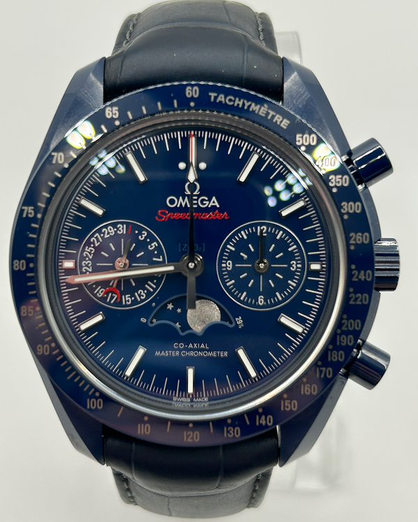 Omega Speedmaster Moonphase "Blue Side of the Moon" 44.25MM Blue Dial Leather Strap (304.93.44.52.03.001)