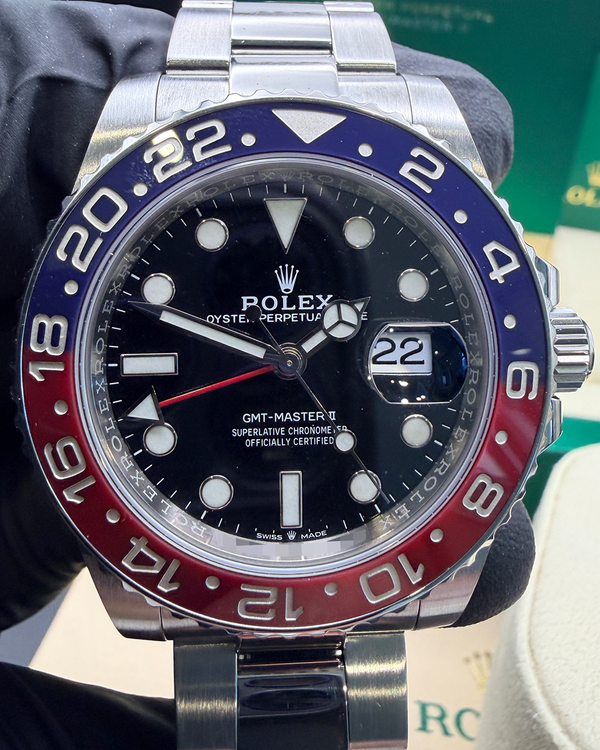 2025 Rolex GMT-Master II "Pepsi" 40MM Black Dial Oyster Bracelet (126710BLRO)