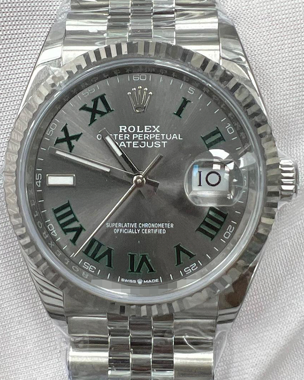 No Reserve - 2025 Rolex Datejust "Wimbledon" 36MM Slate Dial Jubilee Bracelet (126234)