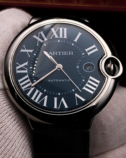 2021 Cartier Ballon Bleu 42MM Blue Dial Leather Strap (WSBB0027)