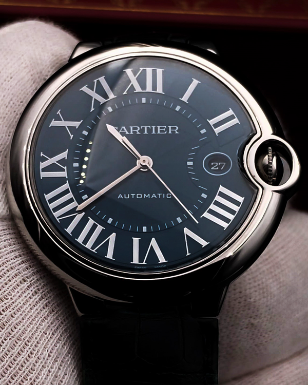 2021 Cartier Ballon Bleu 42MM Blue Dial Leather Strap (WSBB0027)