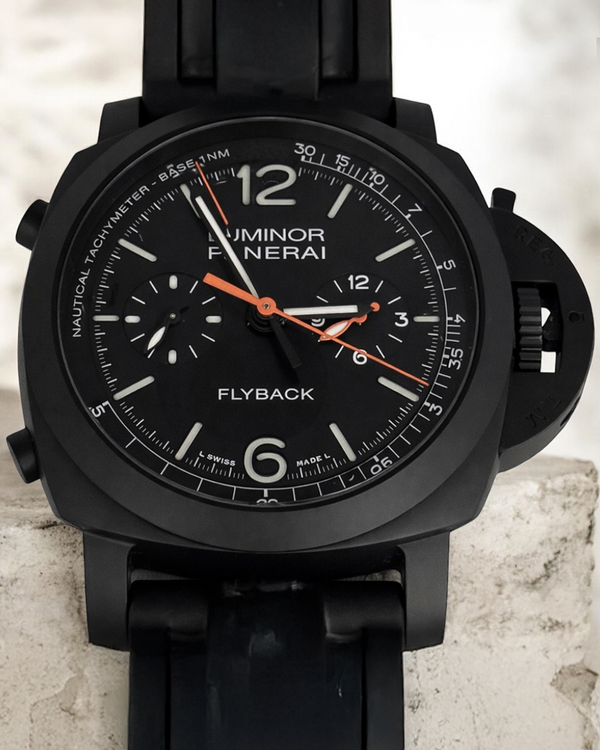 Panerai Luminor 1950 Chrono Flyback L.E. 44MM Black Dial Rubber Strap (PAM01298)