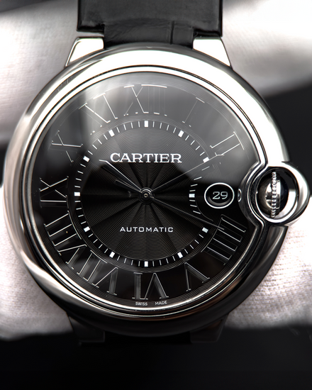 2018 Cartier Ballon Bleu 42MM Black Dial Leather Strap (WSBB0003)