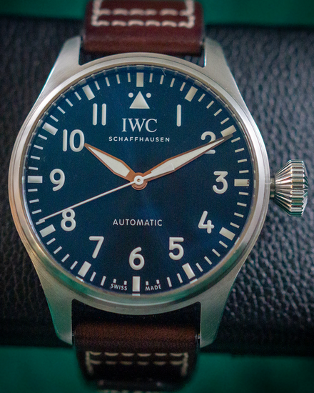 No Reserve - 2021 IWC Schaffhausen Pilot 43MM Blue Dial Leather Strap (IW329303)