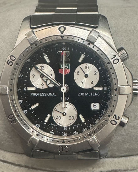 Tag Heuer 2000 38MM Quartz Black Dial Steel Bracelet (CK1110-0)