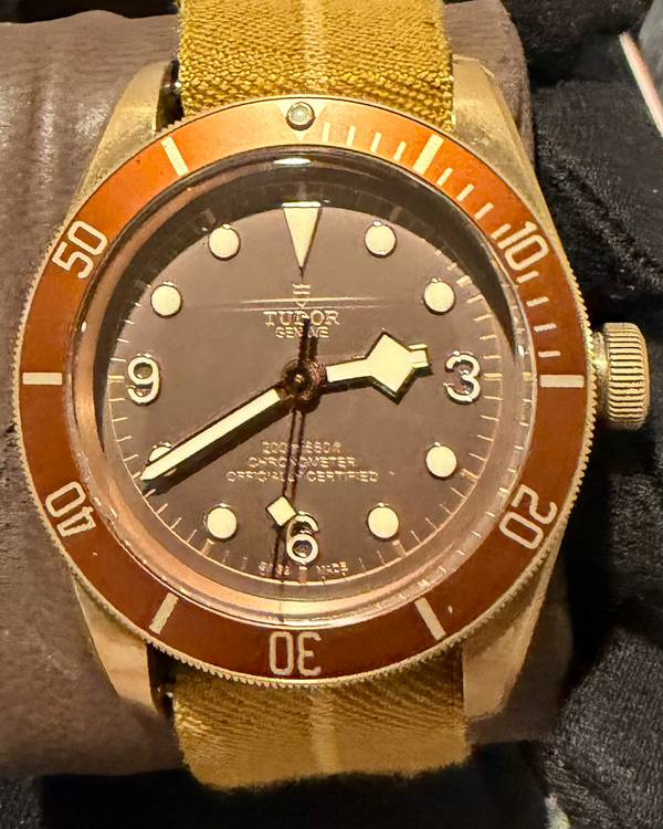 2017 Tudor Black Bay Bronze 43MM Brown Dial Aftermarket Textile Strap (79250BM)