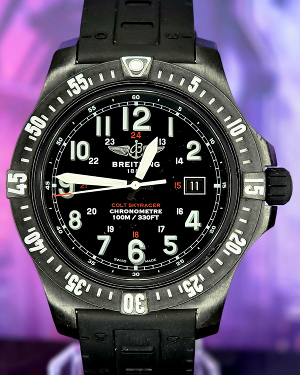 2019 Breitling Colt Skyracer 45MM Quartz Black Dial Rubber Strap (X74320E4/BF87)