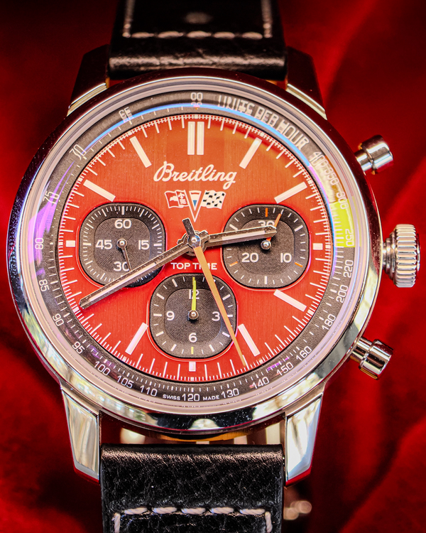 No Reserve - 2024 Breitling Top Time B01 "Chevrolet Corvette" 41MM Red Dial Leather Strap (AB01761A1K1X1)