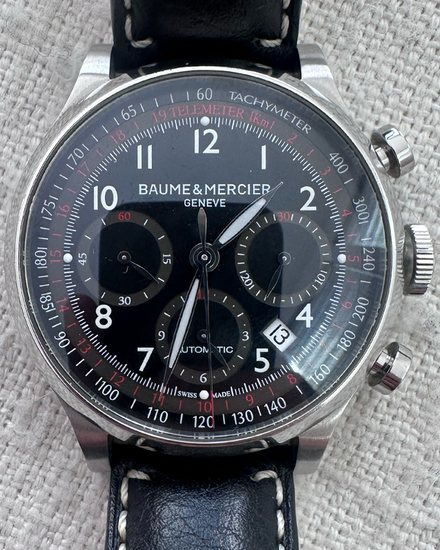2011 Baume & Mercier Capeland 42MM Black Dial Leather Strap (M0A10001)