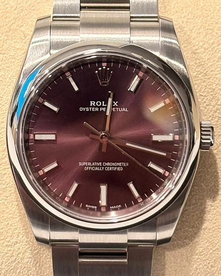 2018 Rolex Oyster Perpetual 34MM Grape Dial Oyster Bracelet (114200)