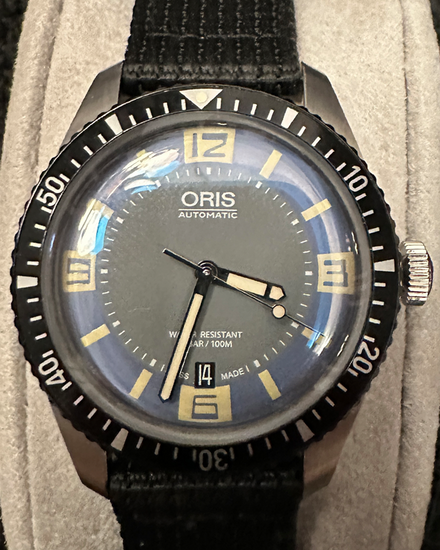 No Reserve - 2018 Oris Divers Sixty-Five 40MM Blue/Grey Dial Textile Strap (01 733 7707 4065-07 4 20 18)