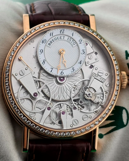 Breguet Tradition 37MM Skeleton Dial Leather Strap (7038BR/18/9V6 D00D)