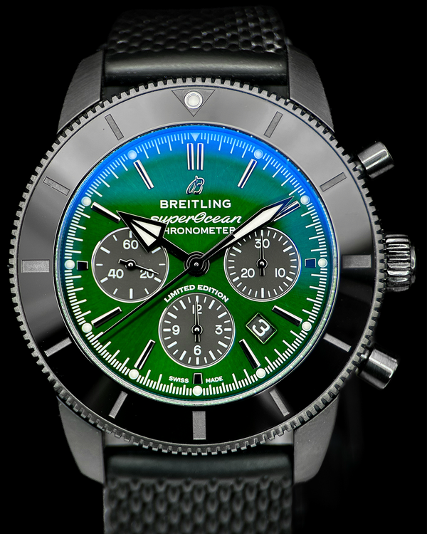 2021 Breitling Superocean Heritage B01 Chronograph L.E. 44MM Green Dial Rubber Strap (MB0162)