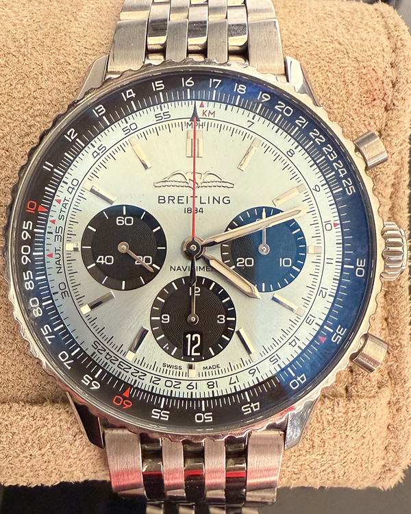 2024 Breitling Navitimer 1 B01 Chronograph 43MM Ice Blue Dial Steel Bracelet (AB0138)