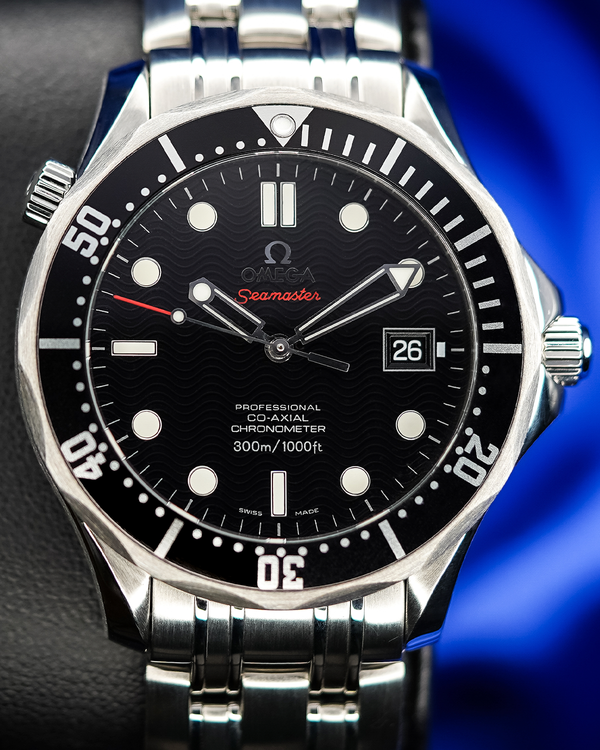 Rare 2019 Omega Seamaster Diver 300M 41MM Black "Seawave Pattern" Dial Steel Bracelet (212.30.41.20.01.002)
