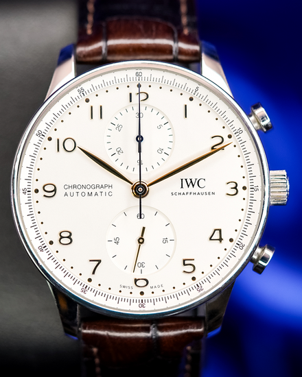 2020 IWC Schaffhausen Portugieser 41MM Silver Dial Leather Strap (IW371604)