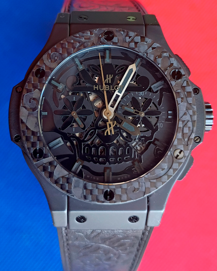 2020 Hublot Big Bang Aero Bang "Sugar Skull" L.E. 44MM Skeleton Dial Leather Strap (311.CQ.1110.VR.FDK15)