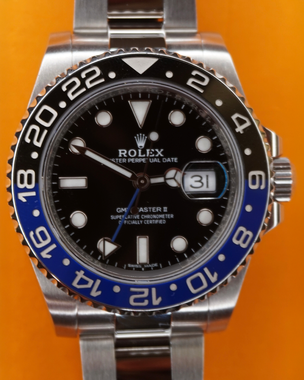 2016 Rolex GMT-Master II "Batman" 40MM Black Dial Oyster Bracelet (116710BLNR)