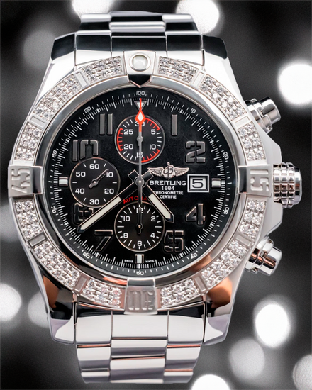 Breitling Super Avenger II 48MM Black Dial Steel Bracelet (A1337153/BC28)